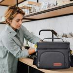 Insulated Lunch Bag - Reusable Cooler Tote Black