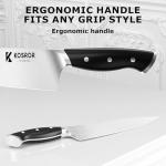 Knife Block Set - KOSROR 15 PCS German Stainless Steel Kitchen Knife Set with Block and Sharpener - Full-Tang Ergonomic Handle Knife Set - Razor Sharp Blades and Dishwasher Safe - ShadowCraft Series