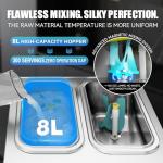 Commercial Ice Cream Maker, 6.8-8.4 Gal/H, 2*8L Hopper 110V 2500W Countertop Soft Serve Ice Cream Machine, 3 Flavors Puffing Alarm Pre-Cooling For Shops Cafes Dessert Stores, Auto Clean & Touch Screen