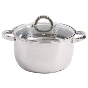 Oster Sangerfield 6-Quart Stainless Steel Dutch Oven Casserole with Steamer Basket – Durable Kitchen Cookware for Slow Cooking and Steaming