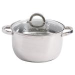 Oster Sangerfield 6-Quart Stainless Steel Dutch Oven Casserole with Steamer Basket – Durable Kitchen Cookware for Slow Cooking and Steaming