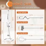 Handheld Milk Frother, 3 Heads Rechargeable Mini Drink Mixer Stirrers, 3 Speed Adjustable Coffee Frother Wand, Electric Whisk With Stand for Powder Drinks mixer electric handheld milk frothe