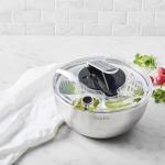 Sur La Table Stainless Steel Salad Spinner, Silver