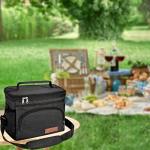 Insulated Lunch Bag - Reusable Cooler Tote Black