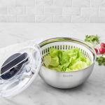 Sur La Table Stainless Steel Salad Spinner, Silver