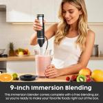 2-In-1 Hand Mixer Immersion Blender Electric Handheld, Portable Hand Blender Electric Mixer with Beater Dough Whisk & Blending Cup, Food Processor Kitchen Gadgets for Smoothies Baby Food Baking & Soup