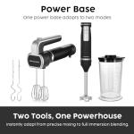 2-In-1 Hand Mixer Immersion Blender Electric Handheld, Portable Hand Blender Electric Mixer with Beater Dough Whisk & Blending Cup, Food Processor Kitchen Gadgets for Smoothies Baby Food Baking & Soup