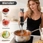 2-In-1 Hand Mixer Immersion Blender Electric Handheld, Portable Hand Blender Electric Mixer with Beater Dough Whisk & Blending Cup, Food Processor Kitchen Gadgets for Smoothies Baby Food Baking & Soup