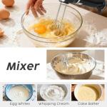 2-In-1 Hand Mixer Immersion Blender Electric Handheld, Portable Hand Blender Electric Mixer with Beater Dough Whisk & Blending Cup, Food Processor Kitchen Gadgets for Smoothies Baby Food Baking & Soup