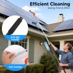 Electric Solar Panel Cleaning Brush and Pole, 20FT Telescopic Cleaning Roller Brush with Water Fed Pole，2 Hours Runtime, 2 Spin Speeds, for Solar Panlel, Outside High Window, Roof (Orange)