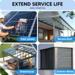 Electric Solar Panel Cleaning Brush and Pole, 20FT Telescopic Cleaning Roller Brush with Water Fed Pole，2 Hours Runtime, 2 Spin Speeds, for Solar Panlel, Outside High Window, Roof (Orange)