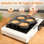 AHFLRITO 4-Cup Egg Pan Nonstick, Healthy Aluminum Omelette Pan, Breakfast Omelette Skillet for Fried Eggs Cooker, Pancakes, Suitable for Gas Stove & Induction Cookware