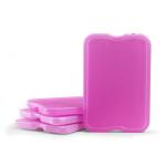 Cool Coolers by Fit & Fresh 4 Pack XL Slim Ice Packs, Quick Freeze Space Saving Reusable Ice Packs for Lunch Boxes or Coolers, Purple