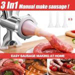 Meat Grinder Manual Mincer - 3 In1 Manual Meat Grinder Sausage Maker Meat Grinders For Home Use Fast And Effortless For All Meats (#10)