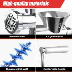 Meat Grinder Manual Mincer - 3 In1 Manual Meat Grinder Sausage Maker Meat Grinders For Home Use Fast And Effortless For All Meats (#10)
