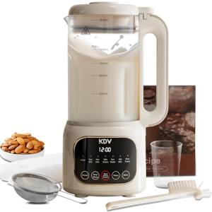 10 in 1 Nut Milk Maker Machine, Automatic Soy Milk Maker 60oz Blender for Almond, Oat, Coconut, Plant-Based & Non-Dairy Milks/Beverages with 24H Pre-Set Timer & 12H Keep Warm