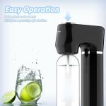 Sparkling Water Maker for Home, Soda Streaming Maker with 2 BPA free Bottles(1L + 0.5L) Carbonated Water Seltzer Fizzy Drink Machine, Compatible with Screw-in 60L CO2 Carbonator(NOT Included) (Black)