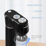 Sparkling Water Maker for Home, Soda Streaming Maker with 2 BPA free Bottles(1L + 0.5L) Carbonated Water Seltzer Fizzy Drink Machine, Compatible with Screw-in 60L CO2 Carbonator(NOT Included) (Black)