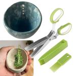 2025 Latest Herb Stripper Pottery Bowl Cutter Tool: Stripping Ceramic Fresh Herbs Kale Striper Cilantro Cutting Razor Gifts Herbalists Peeler Shredder Chopper Clay Copper Small Cup Grater (BLUE)