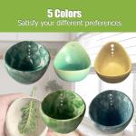 2025 Latest Herb Stripper Pottery Bowl Cutter Tool: Stripping Ceramic Fresh Herbs Kale Striper Cilantro Cutting Razor Gifts Herbalists Peeler Shredder Chopper Clay Copper Small Cup Grater (BLUE)