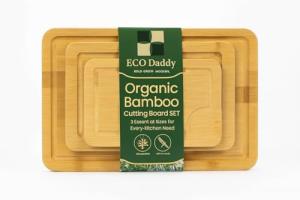 Bamboo Cutting Board Set of 3 – Durable Bamboo Chopping Boards for Kitchen – Juice Grooves, Knife-Friendly