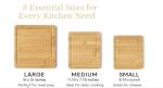 Bamboo Cutting Board Set of 3 – Durable Bamboo Chopping Boards for Kitchen – Juice Grooves, Knife-Friendly