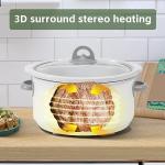 ICOOK Slow Cooker 3.5 Quart USC-351-OG,Dishwasher Safe Crock/Ceramic inner pot and Glass lid,Small Slow Cooker,Oval Shape,White