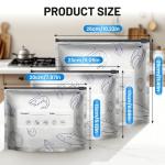 2026 Upgrade Reusable Aluminum Foil Sealable Storage Bags,Stand up Freezer Safe Vacuum Zip Lock Pouches with Label,Heavy Duty Aluminum Sealable Bag for Vegetable Fruit Meat (30PCS, 10.2 in * 11.4 in)