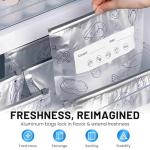 2026 Upgrade Reusable Aluminum Foil Sealable Storage Bags,Stand up Freezer Safe Vacuum Zip Lock Pouches with Label,Heavy Duty Aluminum Sealable Bag for Vegetable Fruit Meat (30PCS, 10.2 in * 11.4 in)