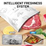 2026 Upgrade Reusable Aluminum Foil Sealable Storage Bags,Stand up Freezer Safe Vacuum Zip Lock Pouches with Label,Heavy Duty Aluminum Sealable Bag for Vegetable Fruit Meat (30PCS, 10.2 in * 11.4 in)