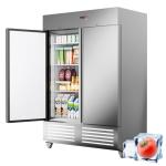 ECEVT 54" W 2 Door Commercial Refrigerator Stainless Steel Fan Cooling 49 Cu.ft Refrigerator for Restaurant, Bar, Shop Upright 33℉~41℉, Stainless Steel Reach-in, ETL and DOE Approved