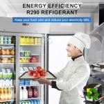 ECEVT 54" W 2 Door Commercial Refrigerator Stainless Steel Fan Cooling 49 Cu.ft Refrigerator for Restaurant, Bar, Shop Upright 33℉~41℉, Stainless Steel Reach-in, ETL and DOE Approved