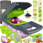 Dewpeton Pro-Series 20-in-1 Mandoline Slicer & Spiralizer, Veggie Chopper with Container, Home Essential Kitchen Gadget