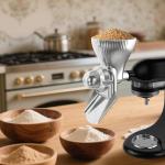 Grain Mill Attachment for KitchenAid Stand Mixer, All Metal 12 Levels Flour Grinder for Kitchenaid Accessories, Home Grain Mill for Wheat, Corn, Oats, Buckwheat, Millet, Low-Oil Grains