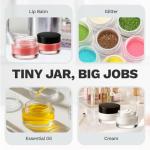 Bumobum 12 Pcs 5 Grams Small Glass Cosmetic Jars with Lids, Lip Balm Sample Containers with Inner Liners for Lip Scrub Makeup Eye Cream Travel