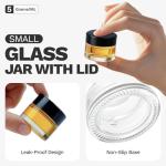 Bumobum 12 Pcs 5 Grams Small Glass Cosmetic Jars with Lids, Lip Balm Sample Containers with Inner Liners for Lip Scrub Makeup Eye Cream Travel