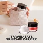 Bumobum 12 Pcs 5 Grams Small Glass Cosmetic Jars with Lids, Lip Balm Sample Containers with Inner Liners for Lip Scrub Makeup Eye Cream Travel