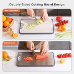 Stainless Steel Cutting Board for Kitchen, Cutting Board Double Sided Food Grade, 304 Stainless Steel/Wheat straw PP Large Board for meat,non toxic Chopping, Dishwasher Safe Size 15"×10"