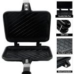 Zmpkhba Sandwich Maker, Nonstick Panini Maker Pan Grilled Stove Top Toasted Pan, Double Sided Cheese Press with Handle for Breakfast, Camping, Home, Kitchen 5.82" W x 13.07" L