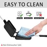 Zmpkhba Sandwich Maker, Nonstick Panini Maker Pan Grilled Stove Top Toasted Pan, Double Sided Cheese Press with Handle for Breakfast, Camping, Home, Kitchen 5.82" W x 13.07" L