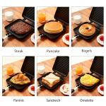 Zmpkhba Sandwich Maker, Nonstick Panini Maker Pan Grilled Stove Top Toasted Pan, Double Sided Cheese Press with Handle for Breakfast, Camping, Home, Kitchen 5.82" W x 13.07" L