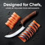 Matsato Chef Knife with Premium Leather Sheath – Japanese Steel Kitchen Knife for Home & Cooking, Christmas Gift Set for Men or Women, Kitchen Gift for Chefs