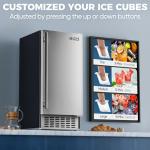 Coolski Commercial Under Counter Ice Maker Machine, Stainless Steel Built-in Freestanding Ice Maker with Condensate Removal Pump, Water Filter, for Home & Commercial Use, 100 LBS/Day