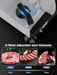 Meat Slicer, 200W Meat Slicer Machine for Home, DC Motor Quiet Deli Slicer with 2 Removable 7.5'' Stainless Steel Blades, Adjustable Dial for 0-15mm, Electric Food Slicer for Meat, Cheese, Bread