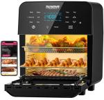 Nuwave Brio 15.5Qt Air Fryer Rotisserie Oven, X-Large Family Size, Powerful 1800W, 4 Rack Positions, 50°-425°F Temp Controls, 100 Presets & 50 Memory, Integrated Smart Thermometer, Linear T Technology