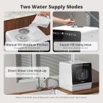 AIRMSEN Countertop Dishwasher - 8 Wash Programs and 3 Useful Function, Integrated Water Softener, Delayed Start, Child Lock, No Hookup Needed, Portable Mini Size for Home, Apartments & RVs