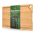 Kitsure Bamboo Cutting Board - Multi-Sizes Wooden Cutting Boards for Kitchen, Convenient Kitchen Essentials with Deep Juice Grooves, Natural Cutting Board for Chopping & Serving, 11.6" x 7.9"