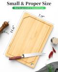 Kitsure Bamboo Cutting Board - Multi-Sizes Wooden Cutting Boards for Kitchen, Convenient Kitchen Essentials with Deep Juice Grooves, Natural Cutting Board for Chopping & Serving, 11.6" x 7.9"