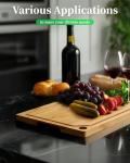 Kitsure Bamboo Cutting Board - Multi-Sizes Wooden Cutting Boards for Kitchen, Convenient Kitchen Essentials with Deep Juice Grooves, Natural Cutting Board for Chopping & Serving, 11.6" x 7.9"