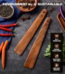12 inch Teak Wooden Spatula for Cooking, Small Wood Flipper, Egg Scraper, Flat Wood Turner, Multipurpose Wooden Cooking Utensils, Spatulas Spoons Perfect for Flipping, Scraping & Turning, Set of 2
